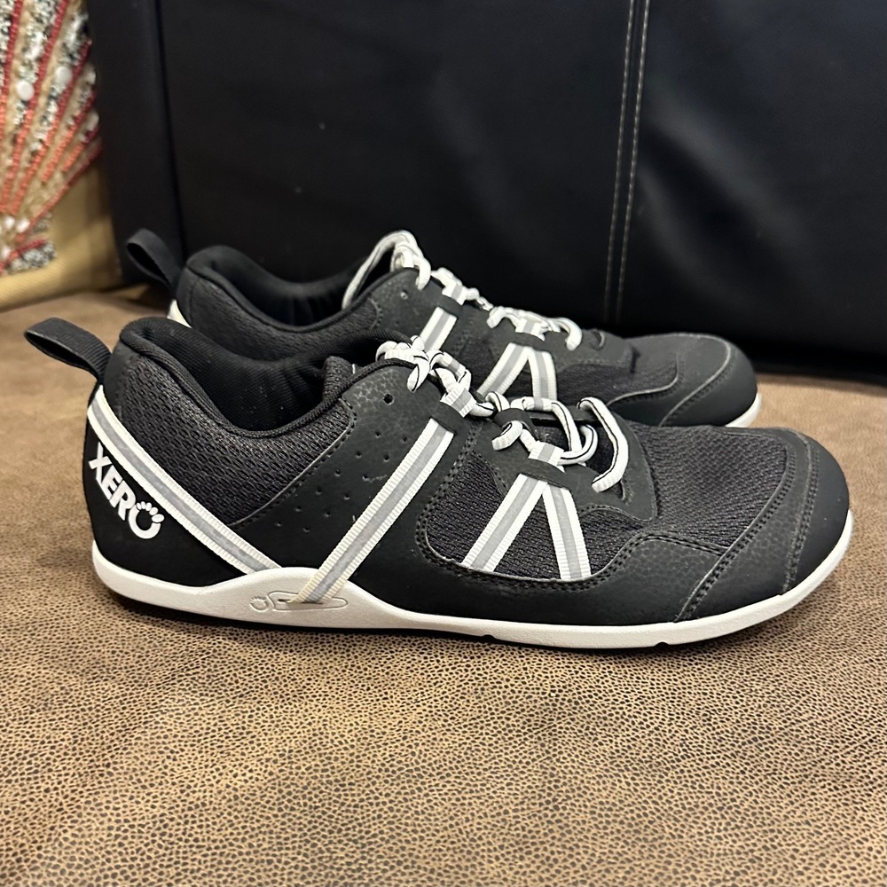 Xero Prio Black & White Sneakers Men's Size 10.5 Barefoot Minimalist Running